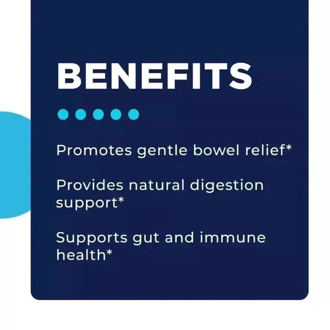 List of benefits on a blue background with white text