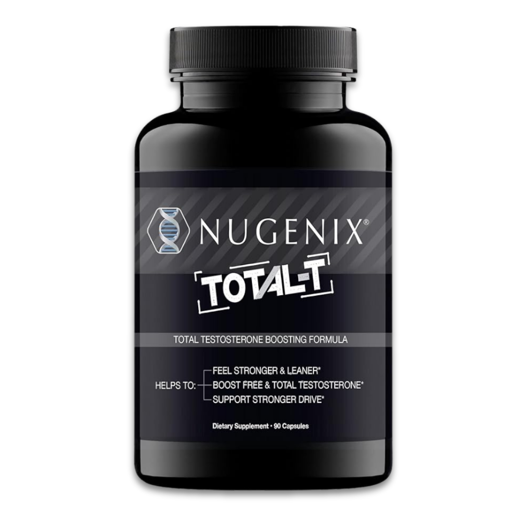 Nugenix Total-T supplement bottle on a white background